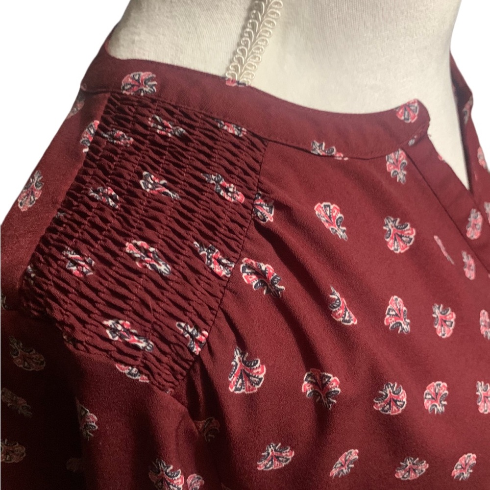 Croft and Barrow Burgundy Blouse - Picture 2 of 9